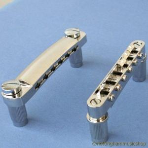 NICKEL TUNE-O-MATIC BRIDGE + TAIL FOR LES PAUL ELECTRIC GUITAR